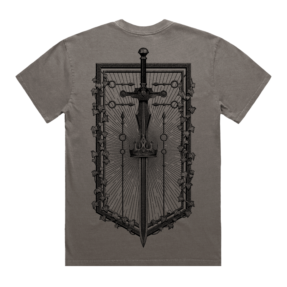 Even In Arcadia | Damocles Crest Flag Tee - Grey