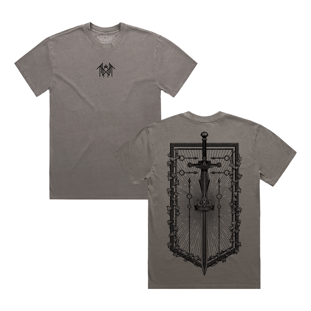 Even In Arcadia | Damocles Crest Flag Tee - Grey