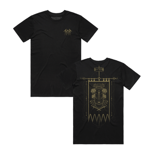 Even In Arcadia | Damocles Crest Flag Tee - Black
