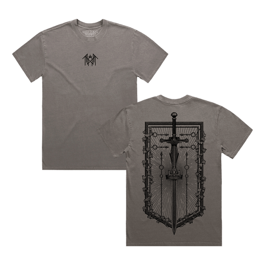 Even In Arcadia | Damocles Crest Flag Tee - Grey